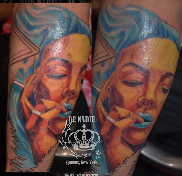 Red fire tattoo
